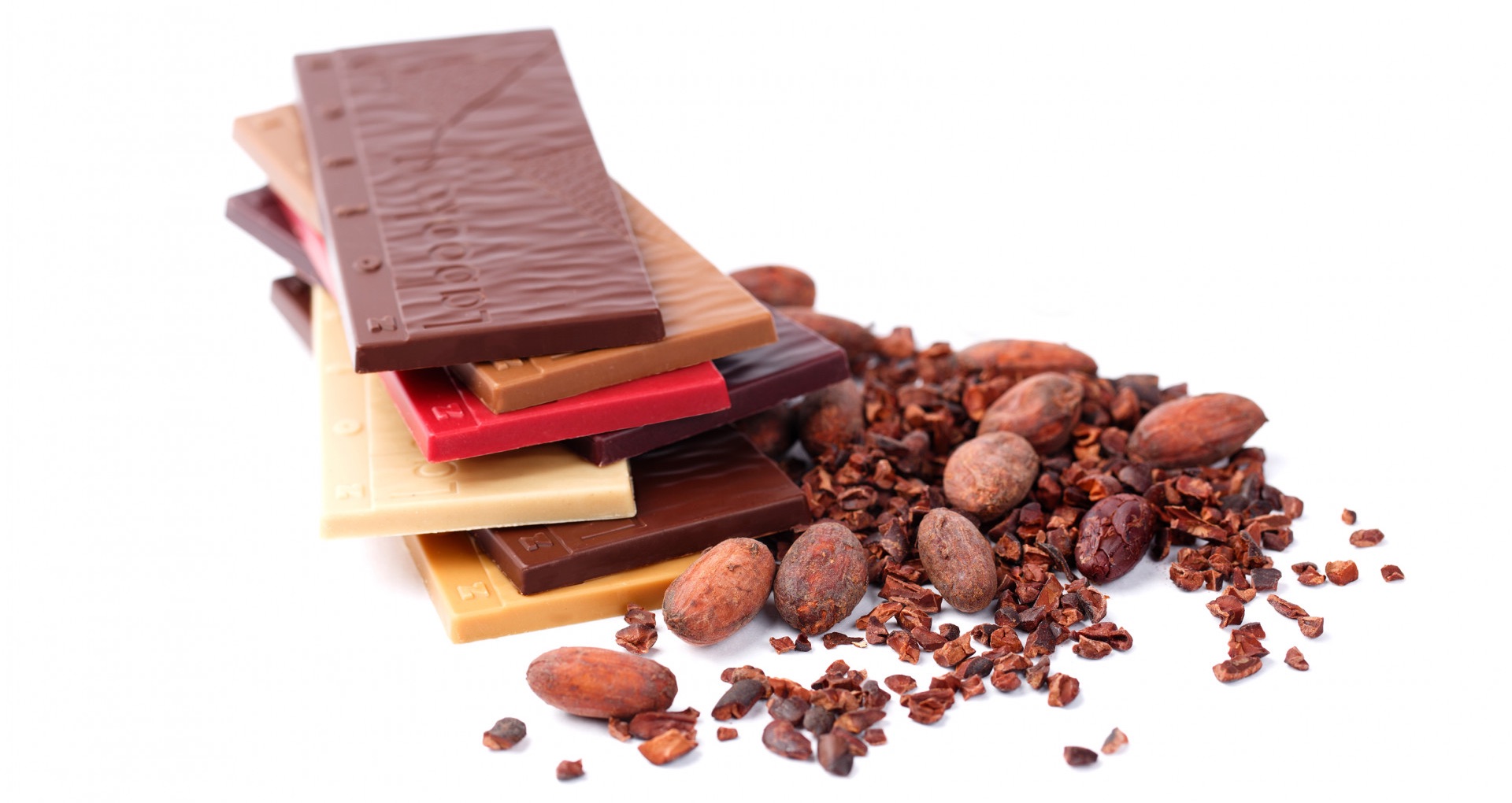 Zotter - čokolády Labooko, kakaové bôby a nibsy